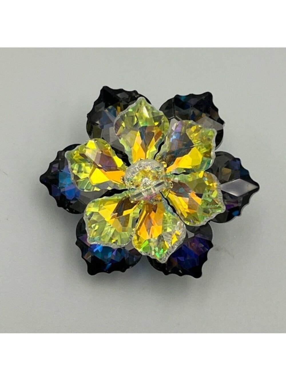 Multicolor Crystal Flower Brooch 2015